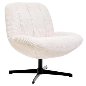 Sillón giratorio escandinavo en terciopelo beige y metal