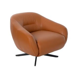 Sillón giratorio piel marrón