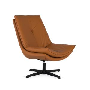 Sillón giratorio tapizado en piel sintética y acolchado