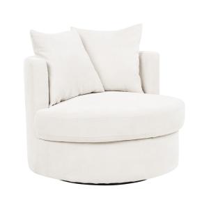 Sillón giratorio tela beige claro