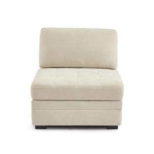 Sillón individual de tejido chenilla beige