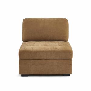 Sillón individual de tejido chenilla color ardilla