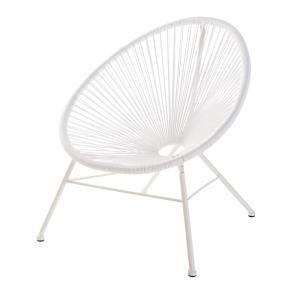 Sillón infantil de jardín de resina y metal blancos