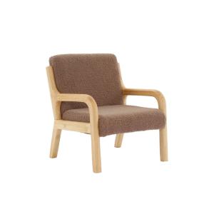 Sillón infantill escandinavo de madera y tela borreguito, m…
