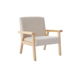 Sillón infantill escandinavo de pana y madera de caucho, cr…