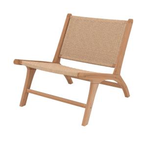 Sillón Kilka de madera de teca y cuerda de loom