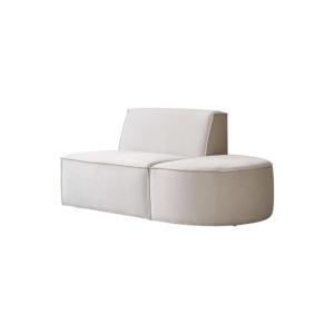 Sillón lounge modulable de tela beis