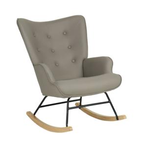 Sillón mecedora poliéster gris 91x68x85cm