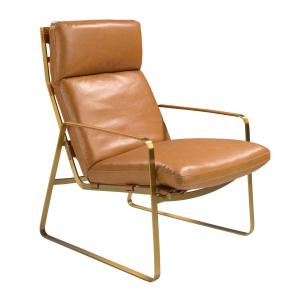 Sillón moderno de piel camel
