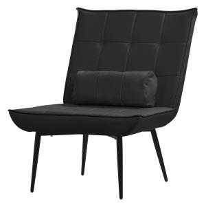 Sillón negro, tapizado en pu
