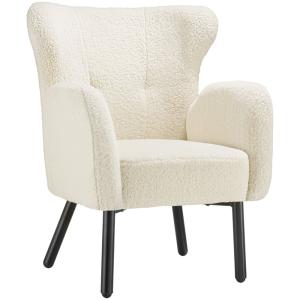 Sillón orejero acolchado y bouclé con 72 x 71 x 92 cm y 120…