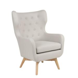 Sillón orejero beige 101x75x85cm