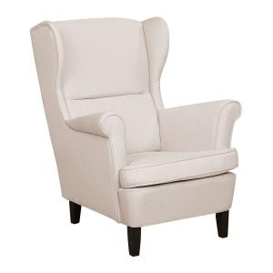 Sillón orejero beige claro tela