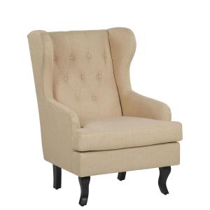 Sillón orejero beige tela