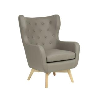 Sillón orejero gris 101x75x85cm