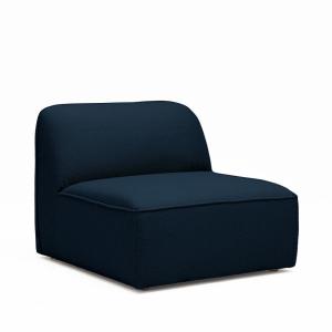 Sillón para sofá modular de tela rizada - azul marino