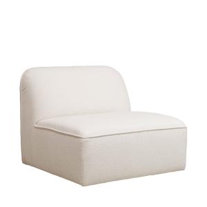 Sillón para sofá modular de tela rizada - marfil blanco