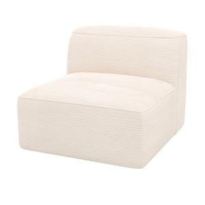 Sillón para sofá modular de terciopelo blanco roto
