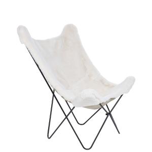 Sillón pelo sintético blanco