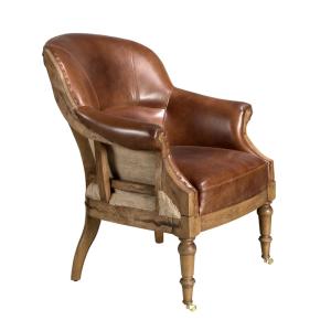 Sillón piel marrón coñac