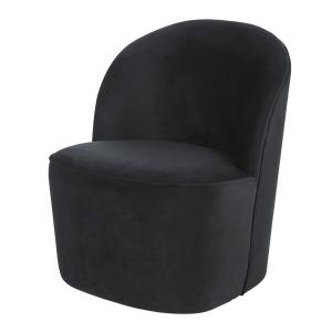Sillón profesional de terciopelo reciclado negro