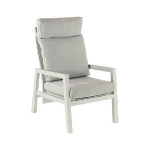 Sillón reclinable aluminio resistente, blanco