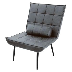 Sillón reclinable antracita tapizado con revestimiento pata…