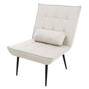 Sillón reclinable crema tapizado con revestimiento y patas…