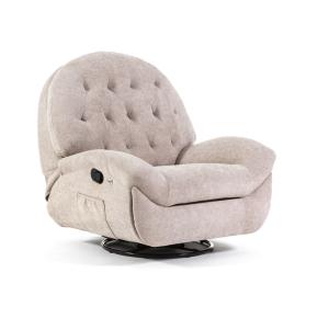 Sillón reclinable en 3 posiciones, giratorio y balancín gri…