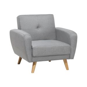 Sillón reclinable gris claro tela