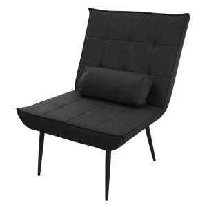 Sillón reclinable negro tapizado con revestimiento y patas…