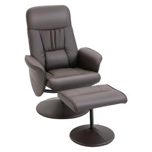 Sillón reclinable otomana 76x81x101 cm marrón