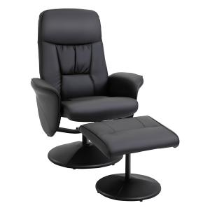 Sillón reclinable otomana 76x81x101 cm negro