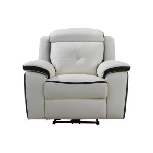 Sillón relax piel gris, blanco