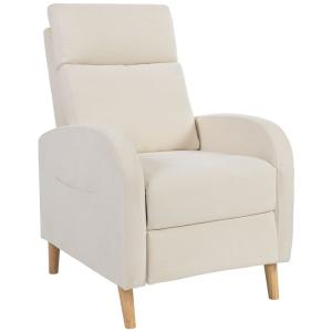 Sillón relax reclinable 68x90x106 cm crema