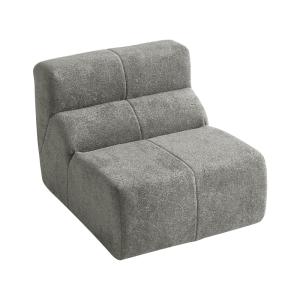 Sillón retro chic de terciopelo gris en terciopelo