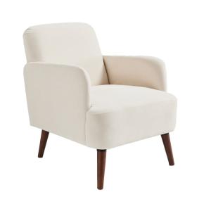 Sillón retro de tela de chenilla patas de madera oscura - c…