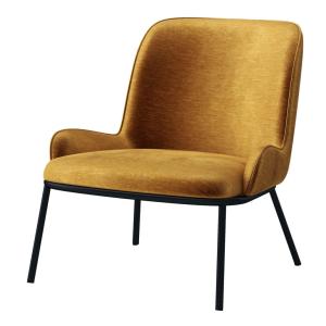 Sillón retro de terciopelo mostaza