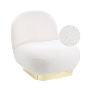 Sillón sin reposabrazos de bouclé blanco