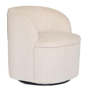 Sillón swivel y puf en tejido beige