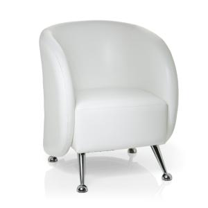 Sillón tapizada piel sintética blanco