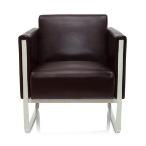 Sillón tapizada piel sintética marrón