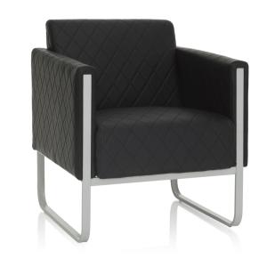 Sillón tapizada piel sintética negro