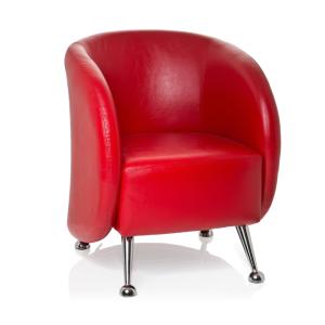 Sillón tapizada piel sintética rojo