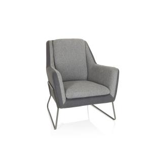 Sillón tapizada tela gris claro/gris oscuro