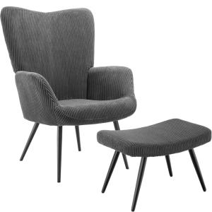 Sillón tapizado  antracita/negro 72 x 76 x 100,5 cm