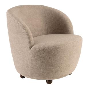 Sillón tapizado en tela gris topo