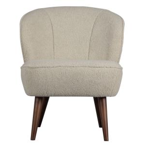 Sillón Teddy en suave tejido color blanco roto