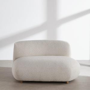 Sillón tela rizada beige