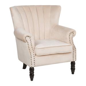 Sillón terciopelo beige claro